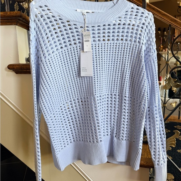 Talbots Haven Well Within NWT Mesh Periwinkle Sweater. Size S. Organic fibers. - Picture 5 of 11